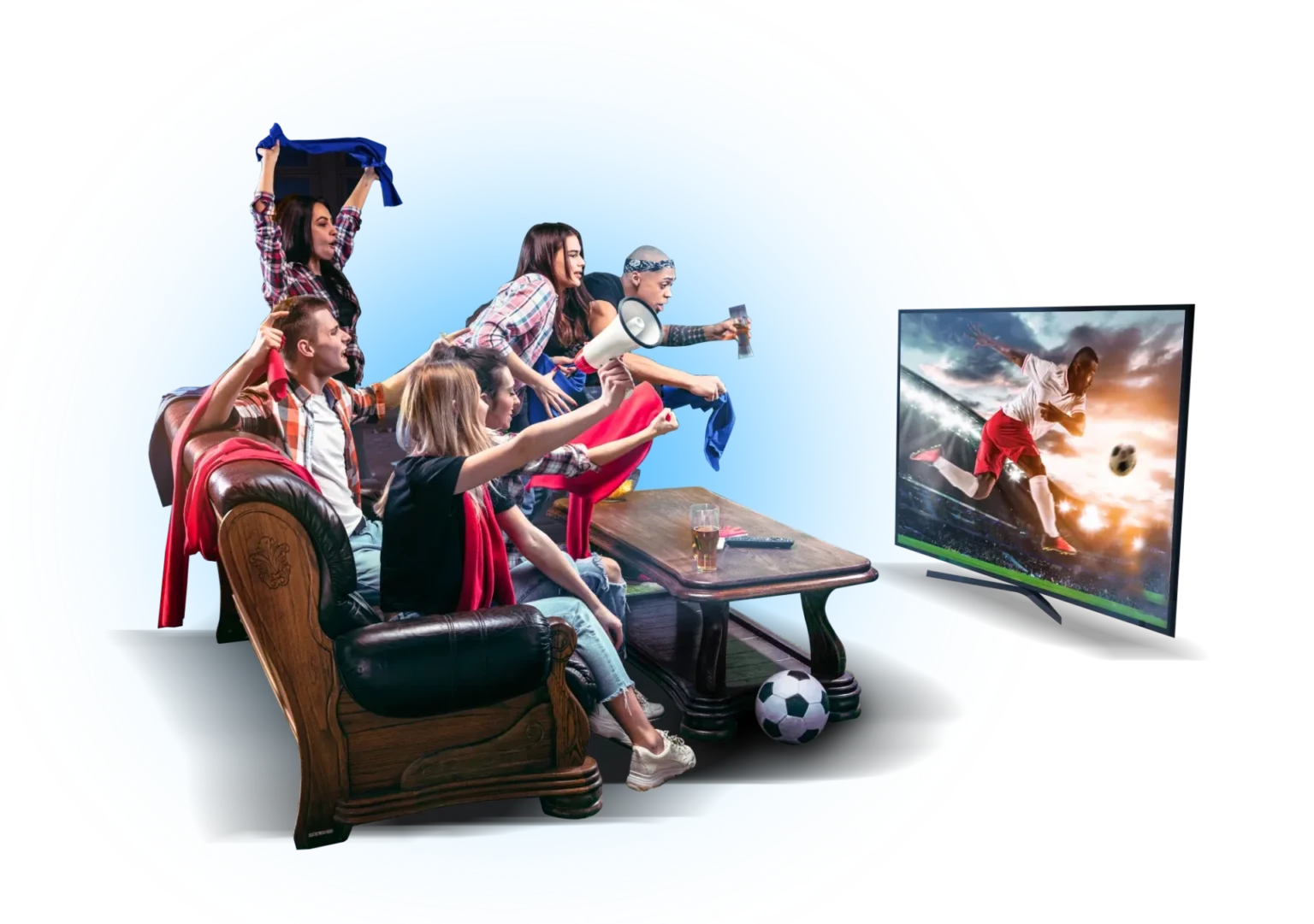 VeIPTV premium streaming experience with live sports and 4K content on big screen